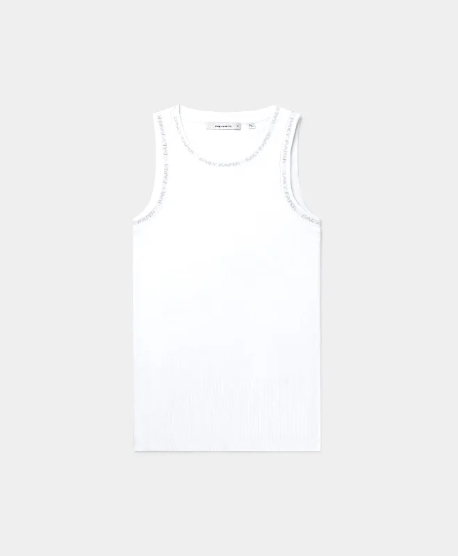 T-shirts with tire tracks -White Erib Tank Top Mens