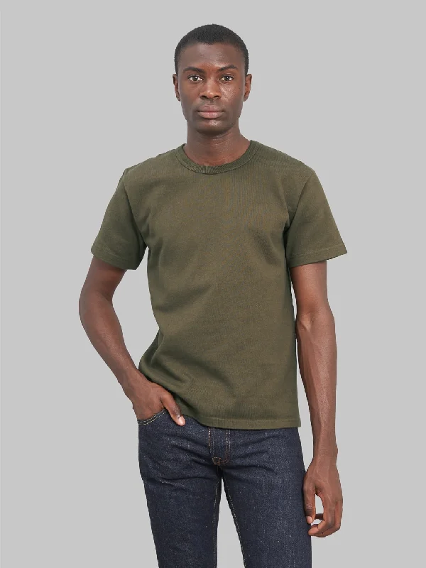 T-shirts with cowboy vibes -Wonder Looper Double Heavyweight Crewneck T-Shirt Heather Khaki