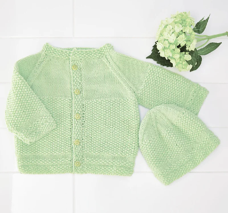 Cardigan with high neck -Baby Raglan Cardi & Hat