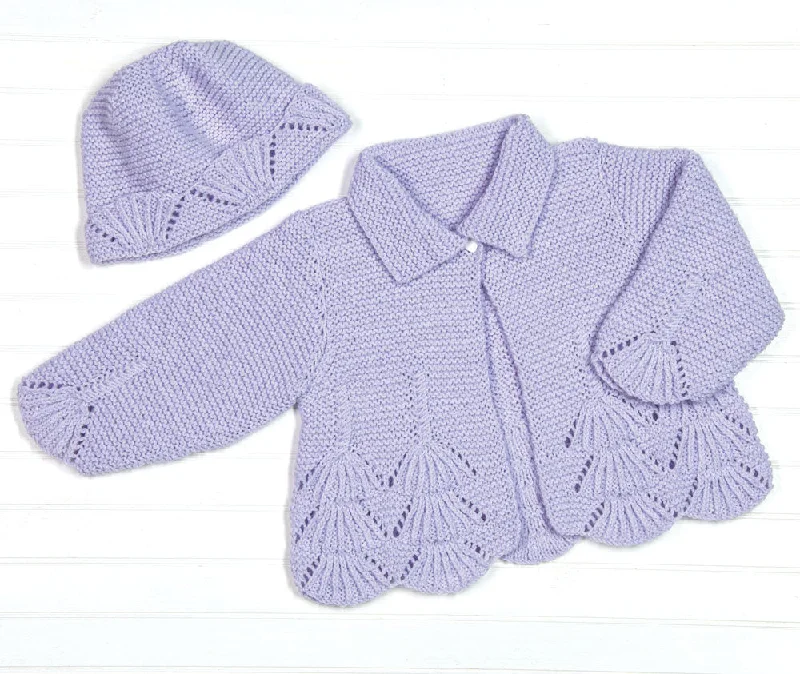 Cardigan with thin collar -Bella's Cardigan and Hat