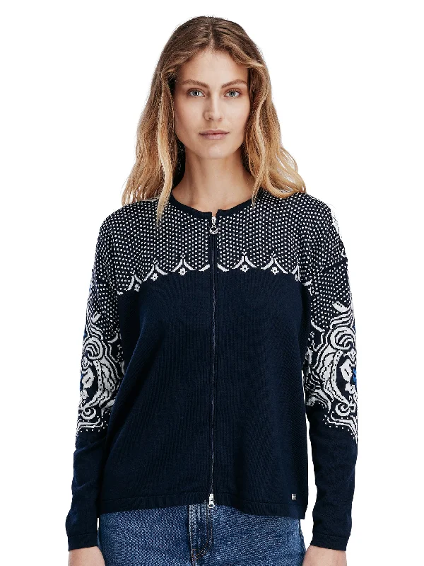 Cardigan for rainy seasons -Dale of Norway - Rosendal Women's Jacket - Navy