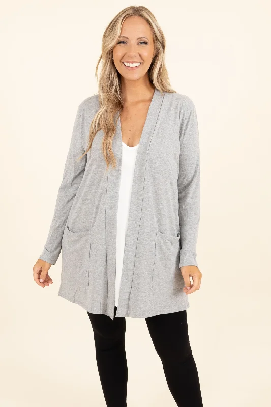 Lightweight cardigan in pastel -Kindness and Compassion Cardigan, Dark Heather Grey