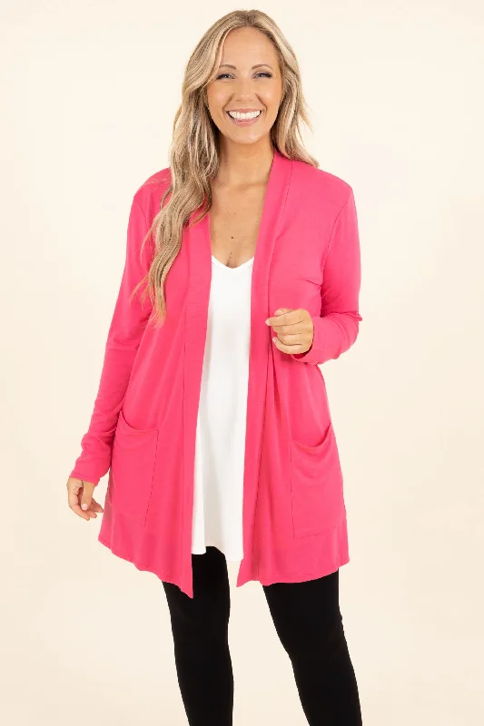 Cardigan for work from home -Kindness and Compassion Cardigan, Fuchsia