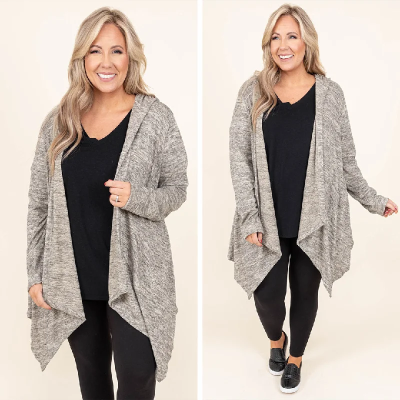 Cardigan for casual trips -Two Sides To The Story Cardigan, Oatmeal