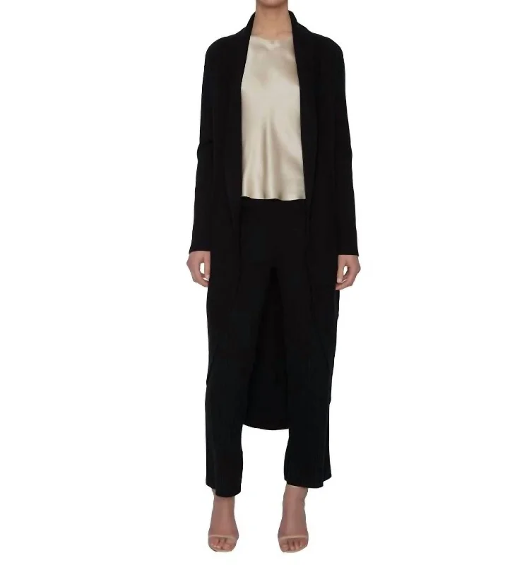 Cardigan with boat neck -Vail Cocoon Sweater In Noir