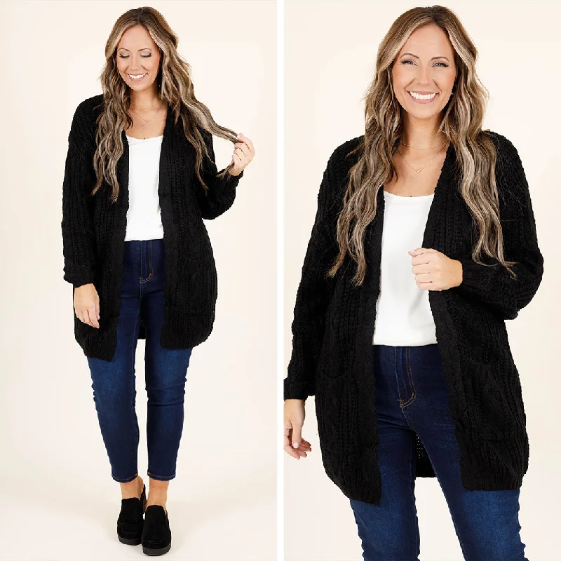 Cardigan for holiday walks -Wonderful Winters Cardigan, Black