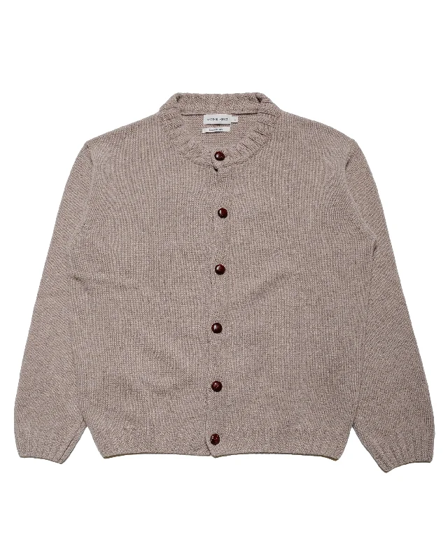 Cardigan with leaf collar -Another Aspect Another Cardigan 3.0 Grey Brown Melange