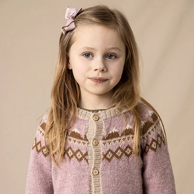 Cardigan with lace trim -Baby & Kids Alpaca Mountain Cardigan - Rose