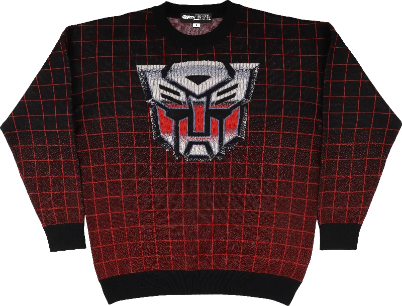 Pullover sweater with sun hem -Autobots Logo Transformers Knitted Sweater