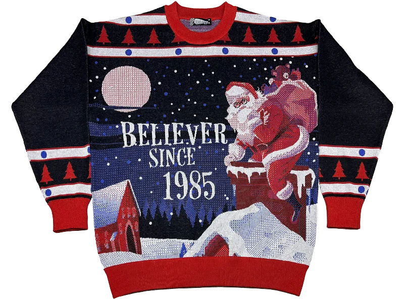 Pullover sweater for festive nights -Believer Since 1985 Knitted Christmas Sweater