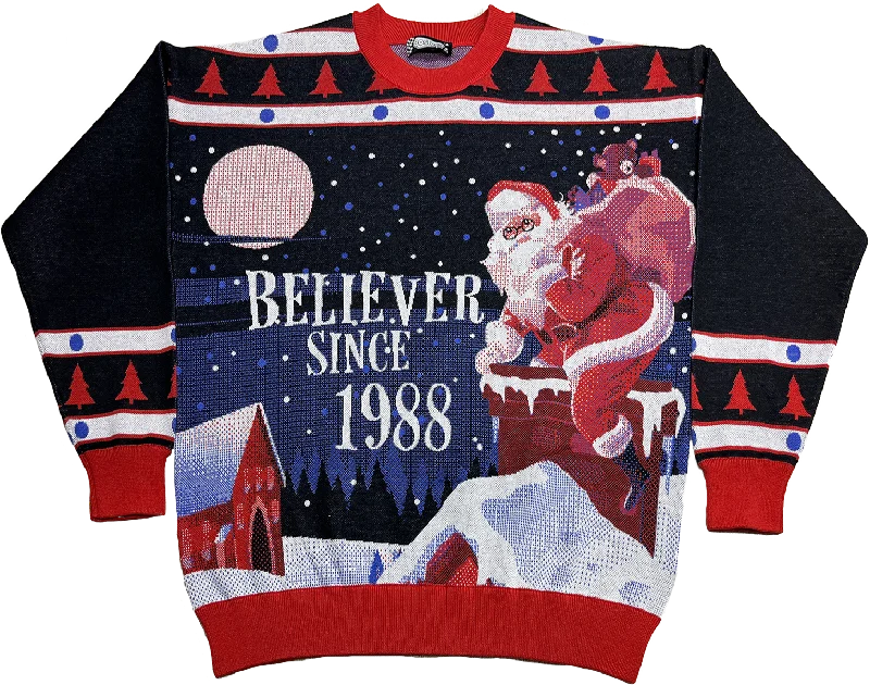 Pullover sweater for school uniform -Believer Since 1988 Knitted Christmas Sweater