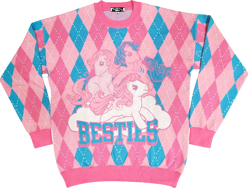 Pullover sweater for spring trips -Besties My Little Pony Knitted Sweater