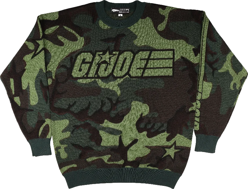 Pullover sweater with drop shoulders -Camouflage GI Joe Knitted Sweater