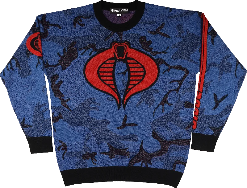 Pullover sweater with long hem -Cobra Camo GI Joe Knitted Sweater