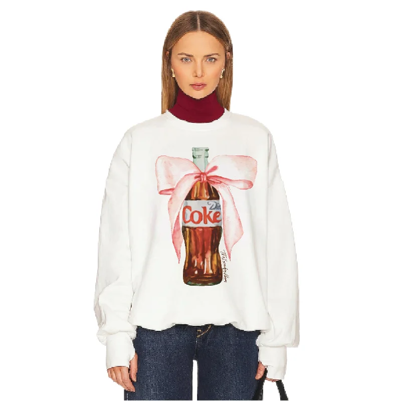 Pullover sweater for summer events -Diet Coke Bow - Short Jumper - White