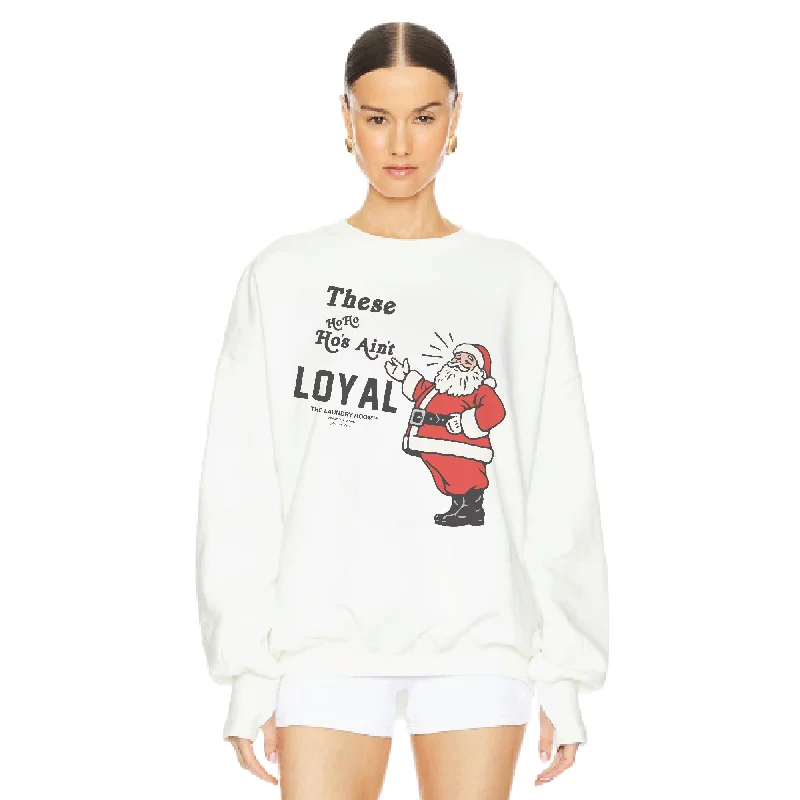 Pullover sweater with block hem -Ain't Loyal - Short Jumper - White