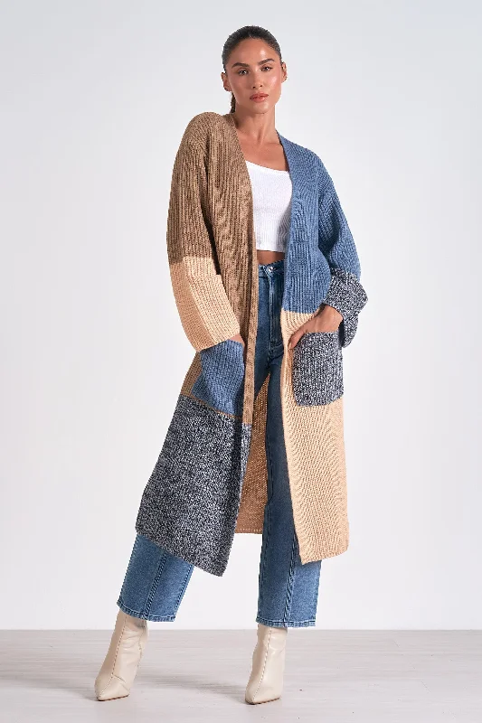 Cardigan for evening walks -Patchwork duster cardigan