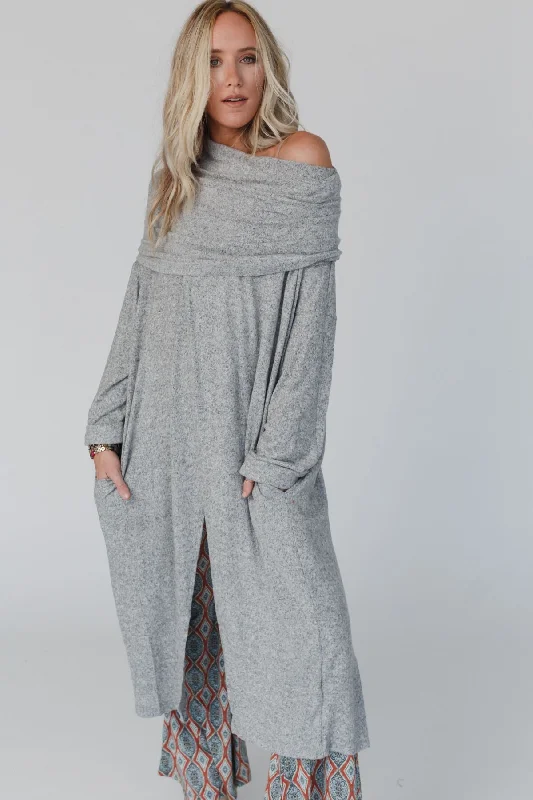 Cardigan for winter walks -In Your Dreams Maxi Cardigan - Heather Gray