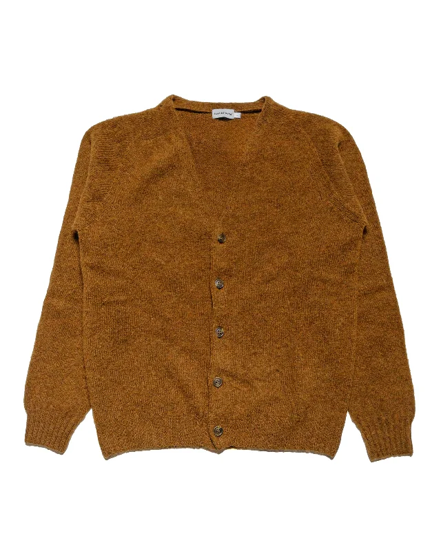 Cardigan with leaf cuffs -Lost & Found Shaggy Cardigan Pecan