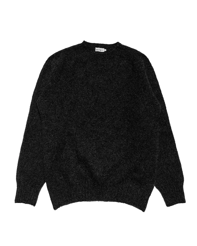 Pullover sweater with wide collar -Lost & Found Shaggy Sweater Black