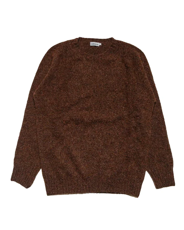 Pullover sweater with wide hem -Lost & Found Shaggy Sweater Coffee