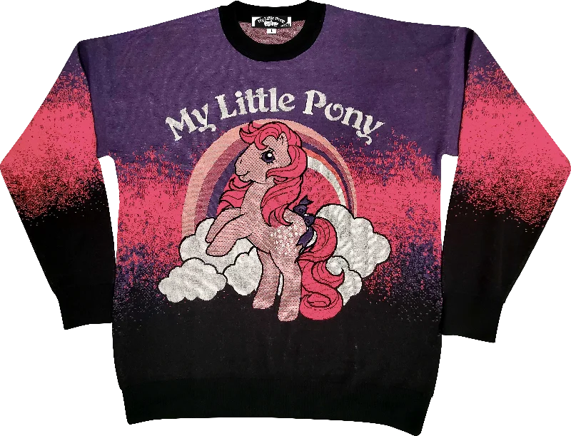 Pullover sweater for school trips -Peachy Rainbow My Little Pony Knitted Sweater