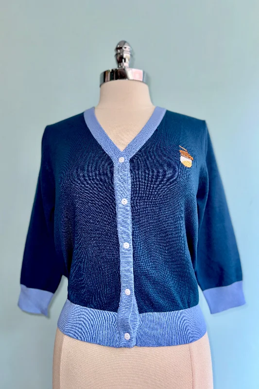 Cardigan for casual walks -Penguin and Acorn Embroidered Leslie Cardigan by Miss Lulo