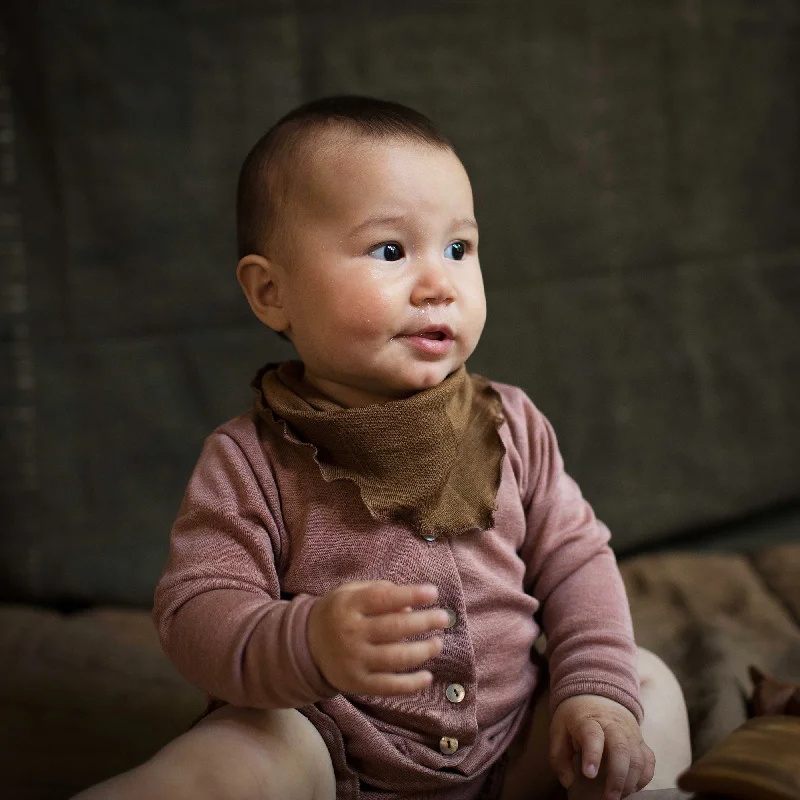 Cardigan with asymmetrical hem -Dove Baby Cardigan - Merino Wool & Silk - Orchid