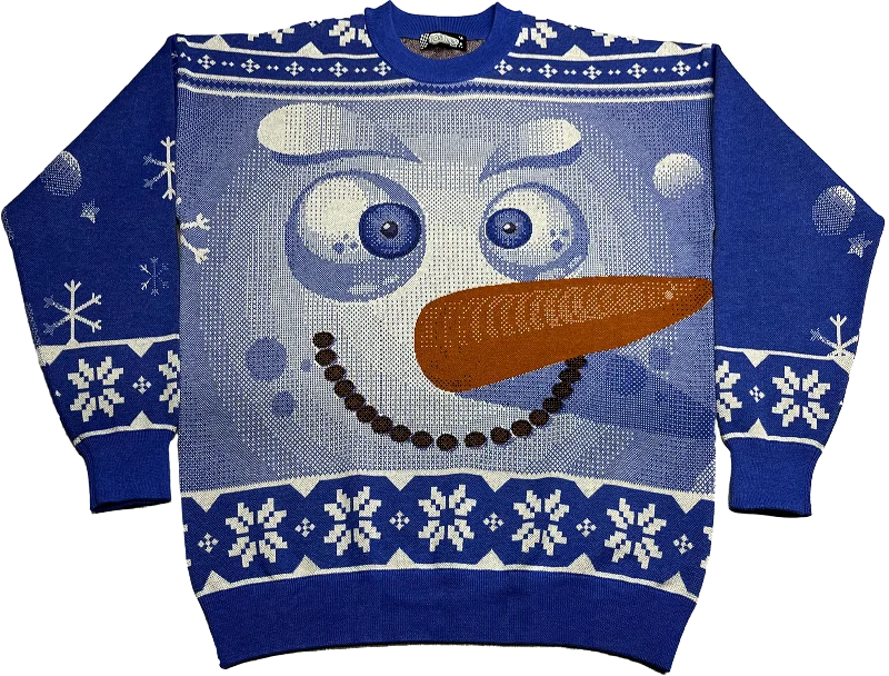 Pullover sweater for beach trips -Snowman Knitted Christmas Sweater