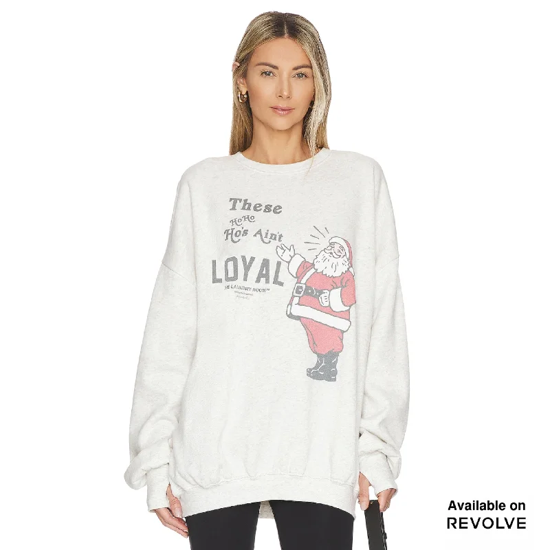 Pullover sweater with long neck -Ain'T Loyal - Jump Jumper - Pebble Heather