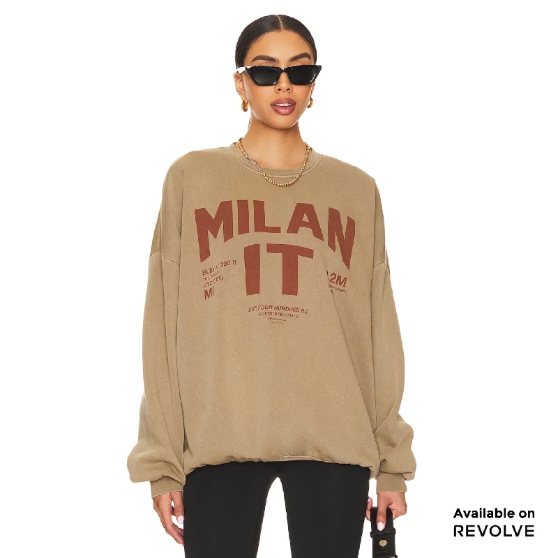 Pullover sweater with thin neck -Welcome To Milan - Jump Jumper - Camel Gold