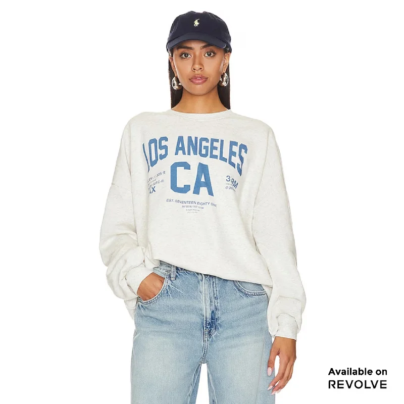 Pullover sweater with side collar -Welcome To Los Angeles - Jump Jumper - Pebble Heather