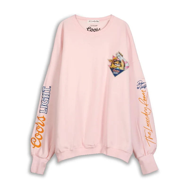 Pullover sweater with short hem -Beer Wolf Time - Jump Jumper - Blush Pink