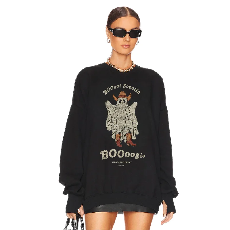 Pullover sweater with long cuffs -Boooot Scootin Boooogie - Jump Jumper - Black