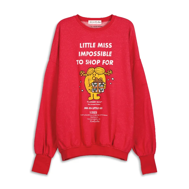 Pullover sweater with stripe hem -Little Miss Impossible - Jump Jumper - Red