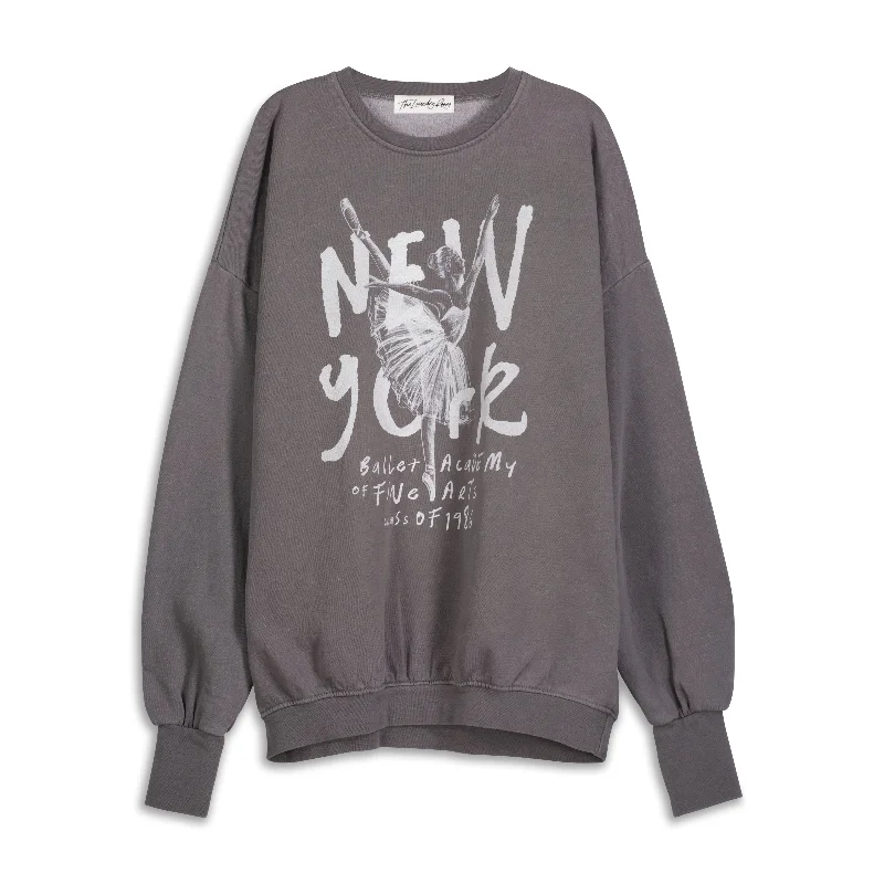 Pullover sweater with wide cuffs -New York Ballet Academy - Jump Jumper - Gravity Grey