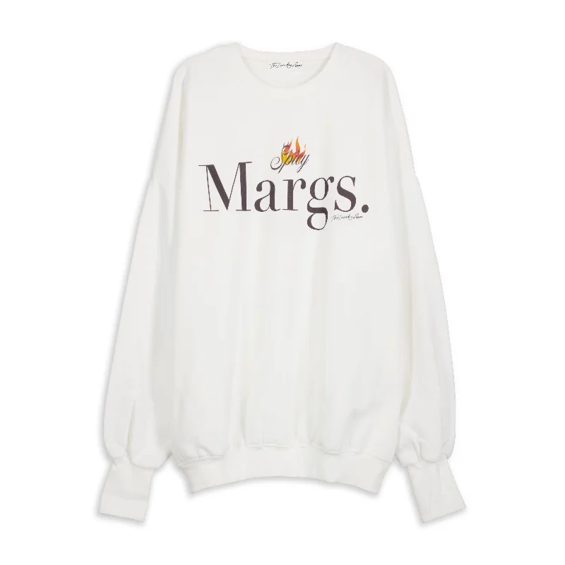 Pullover sweater with long hem -Spicy Margs. - Jump Jumper - White