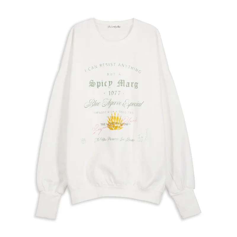 Pullover sweater for outdoor nights -Can'T Resist A Spicy Marg - Jump Jumper - White