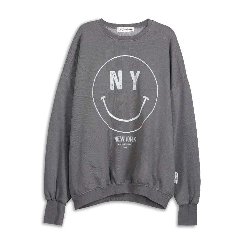 Pullover sweater for winter travel -La Smiley - Jump Jumper - Gravity Grey