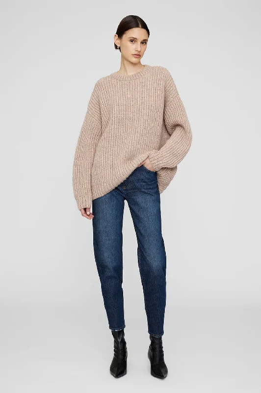 Pullover sweater for outdoor events -Sydney Crew Sweater - Camel