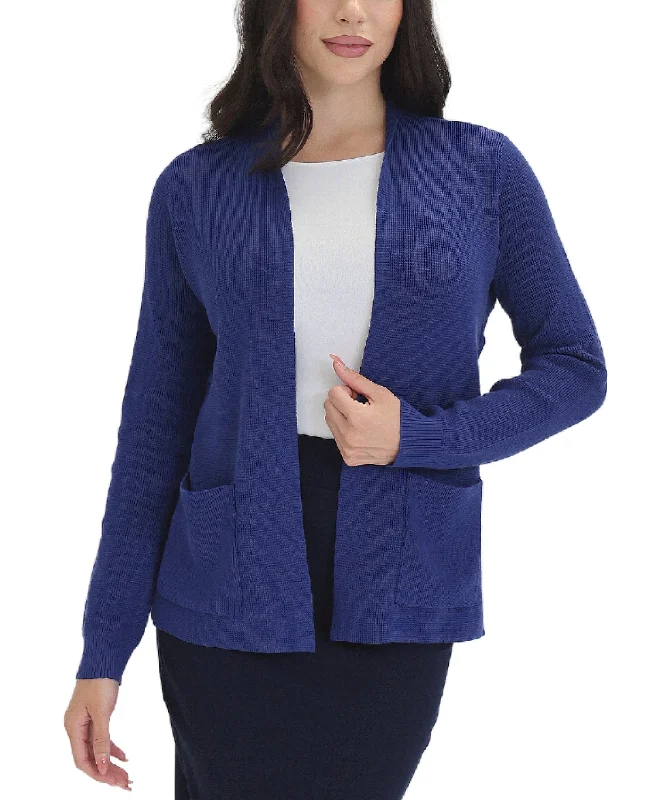 Cardigan with thin cuffs -Textured Knit Cardigan