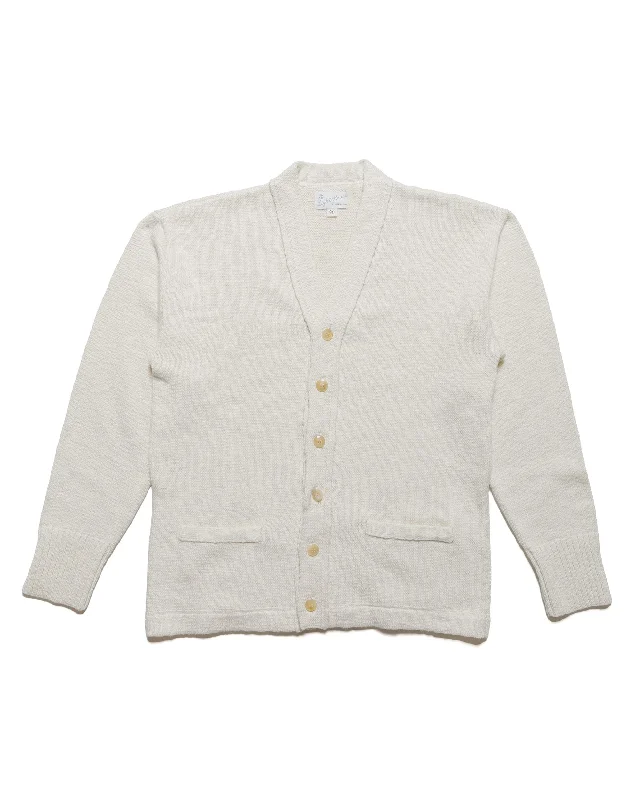 Cardigan with dot pattern -The Real McCoy's MC24016 Cotton Summer Cardigan Ecru