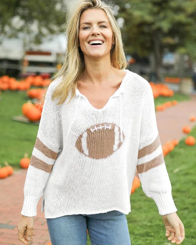 Pullover sweater with side hem -Wooden Ships Football Fan Sweater