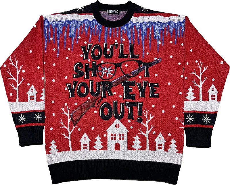 Pullover sweater for cozy walks -You'll Shoot Your Eye Out Christmas Story Knitted Sweater