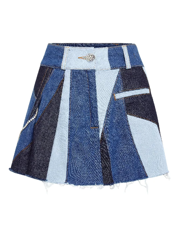 White pencil skirts chic -Denim Mini Skirt