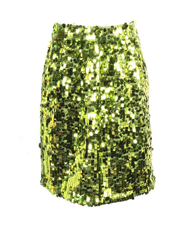 Black maxi skirts versatile -N°21 Mini Pencil Skirt With Side Pockets in Lime Green sequins