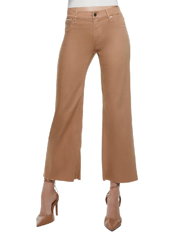 Rugged dress pants durable -alice + olivia Roxie Low-Rise Straight Flare Cropped Jean