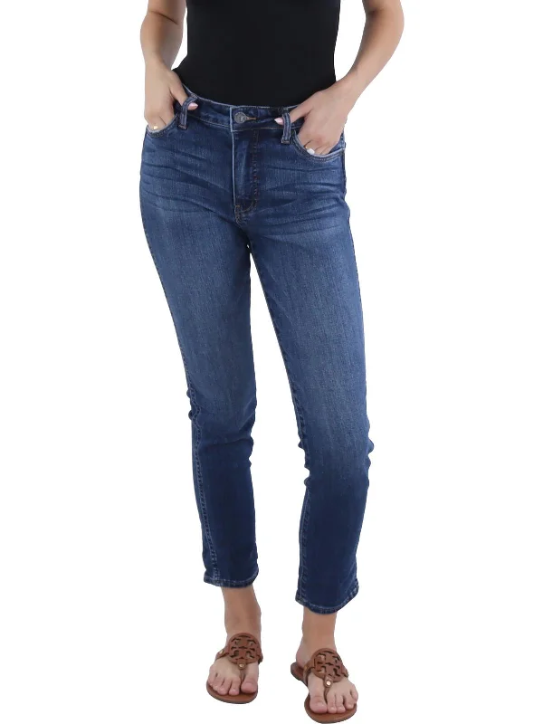 Lightweight pants travel ease -Catherine Womens High Rise Whisker Wash Boyfriend Jeans