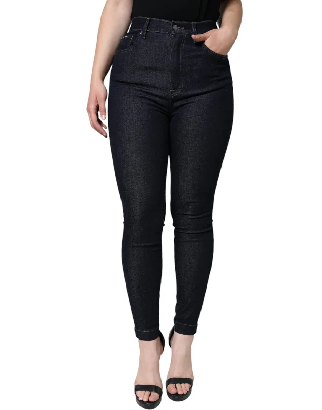 Black skinny jeans pants formal -Dolce & Gabbana  Cotton Stretch Skinny blue Women's Jeans