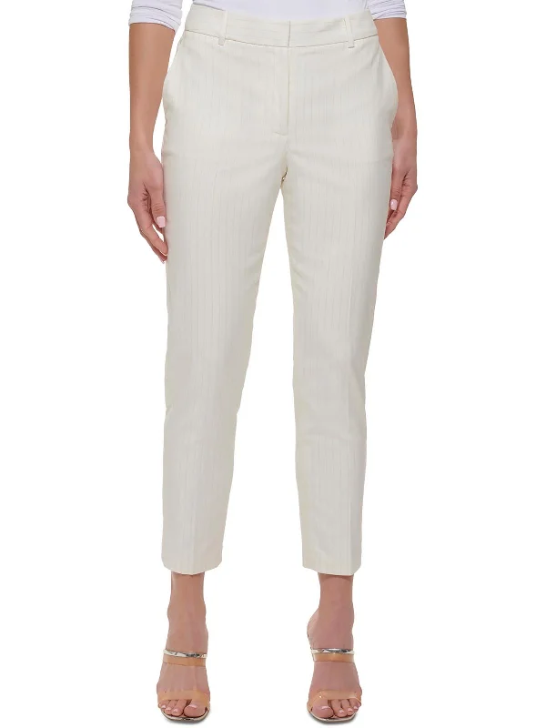 Slim-fit chino pants tight -Essex Womens Pinstripe Slim Leg Ankle Pants